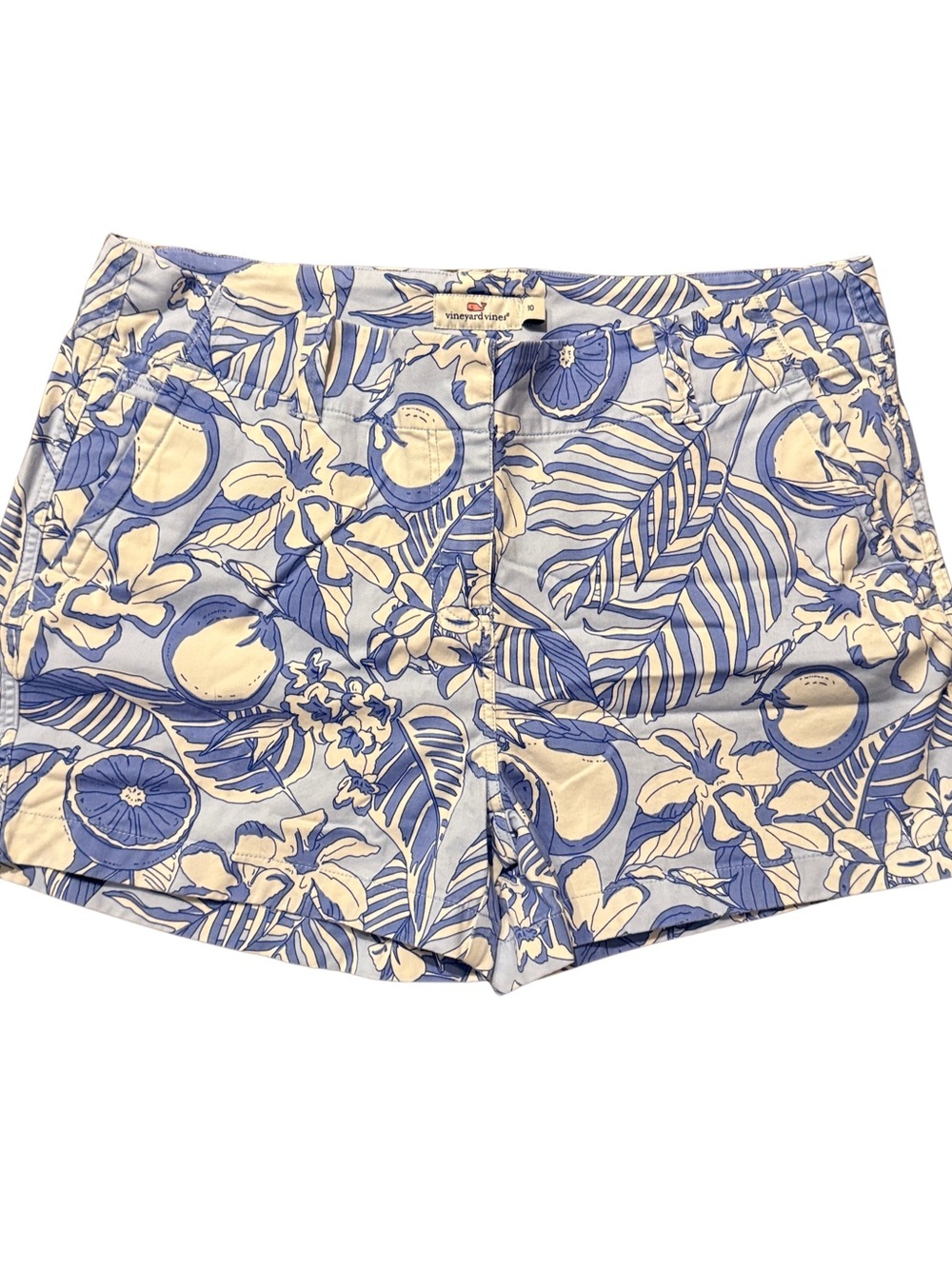 Vineyard Vines Women’s Blue Floral Print Casual Shorts, 10